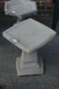 Reconstituted Limestone Birdbath with Rose Decorat