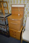 Teak Bedside Cabinet and a Three Drawer Teak Side