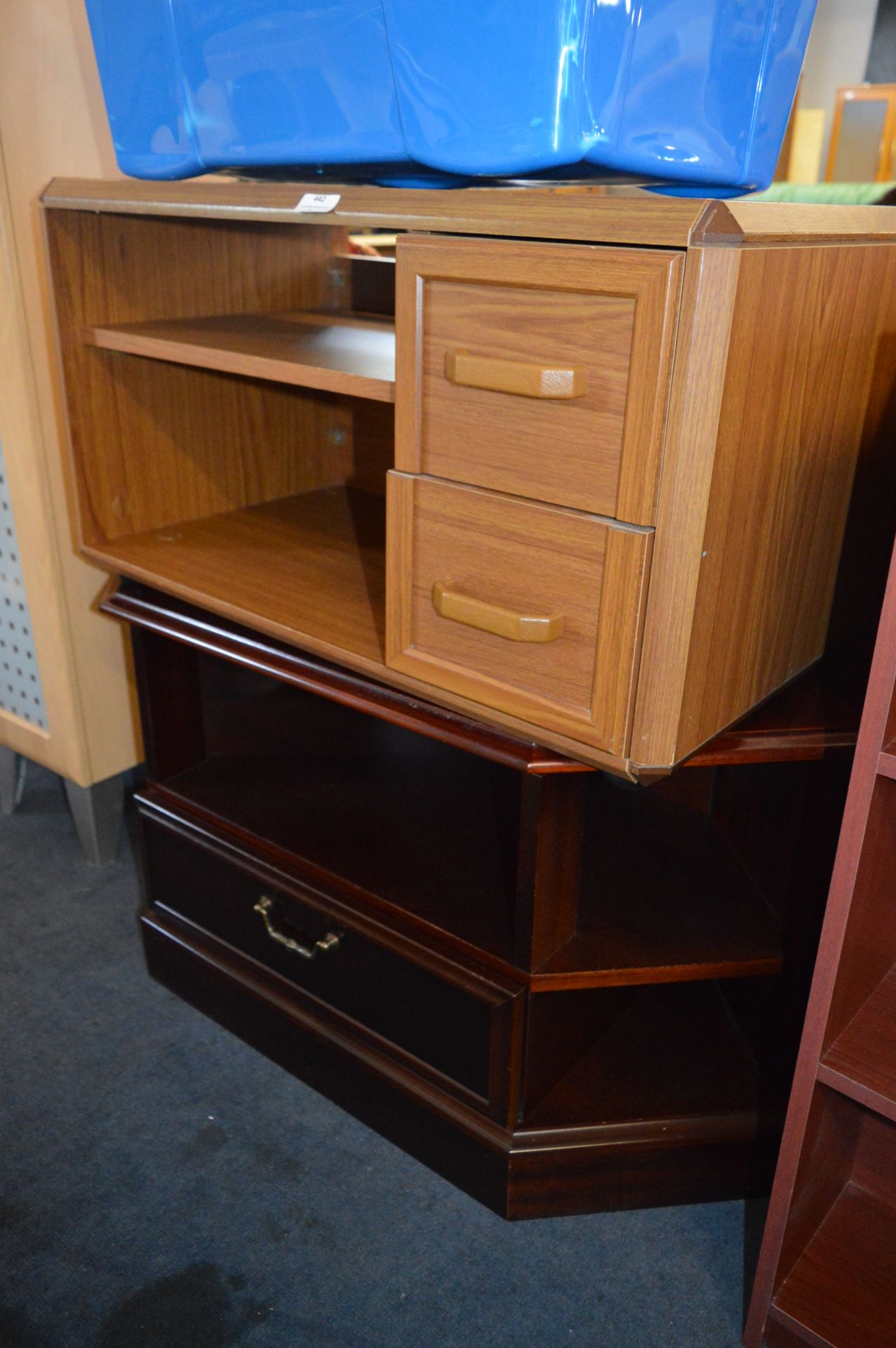 One Teak and One Rosewood Effect TV Units