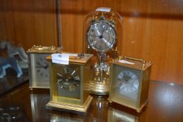 Three Carriage Clocks and an Anniversary Clock