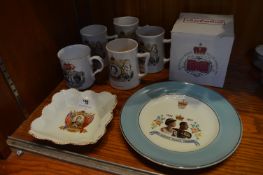Royalty Commemorative Ware Mugs, Dish and Plate