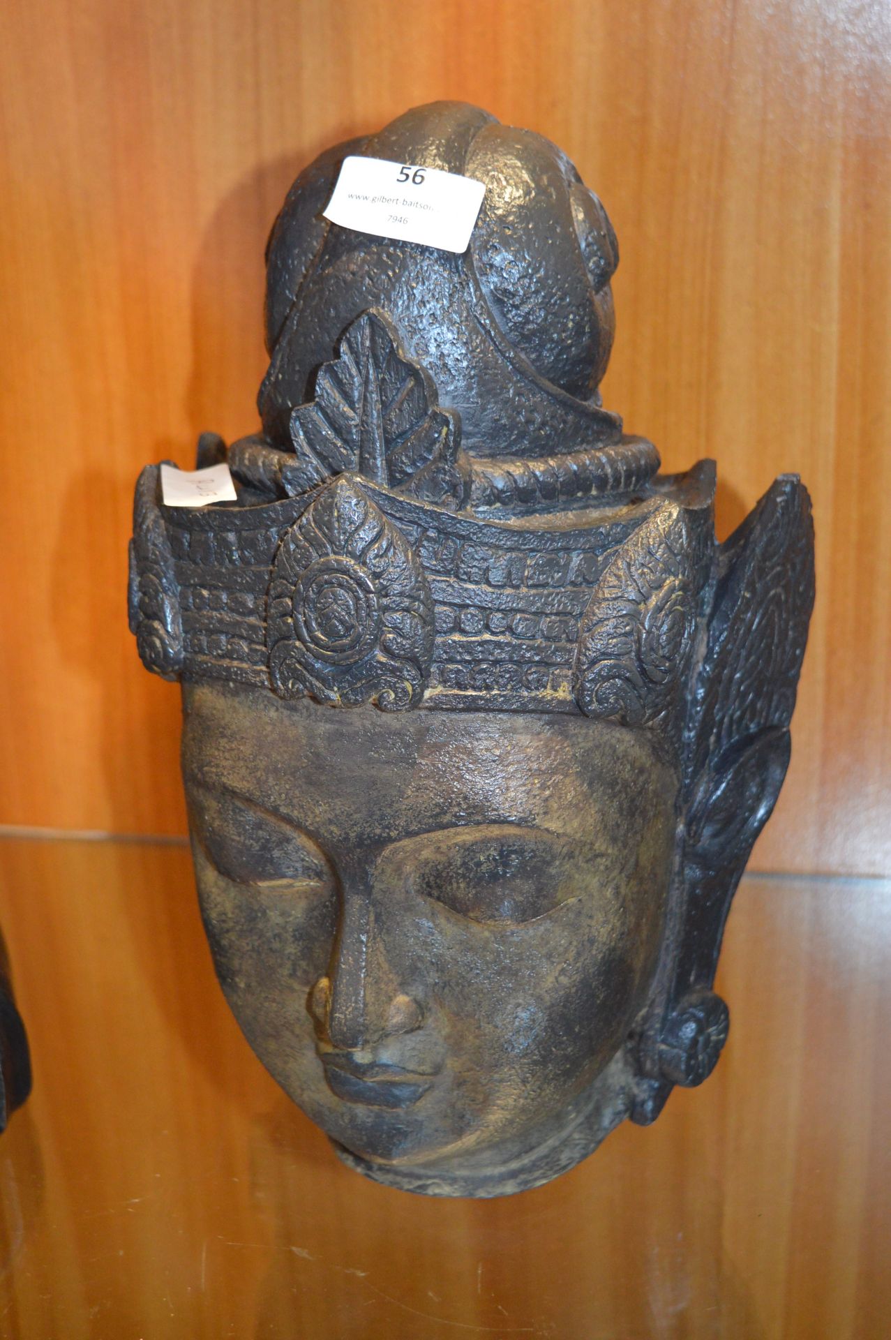 Carved Wood Bust - Buddha