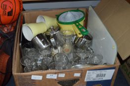 Box Containing Drinking Glassware and Stainless St