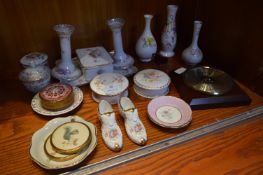 Pottery Dressing Table Set, Vases, Pin Dishes and