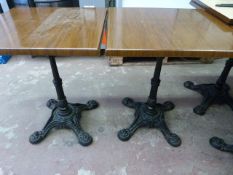 *Pair of Tables with Cast Iron Bases 24"x24"