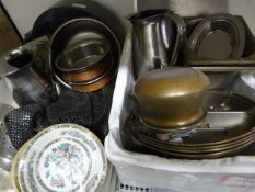 Two Boxes of Saucers, Bowls, Jugs, etc.