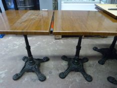 *Pair of Tables with Cast Iron Bases 24"x24"