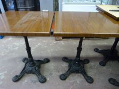 *Pair of Tables with Cast Iron Bases 24"x24"