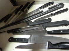 *Magnetic Knife Rack and a Quantity of Kitchen Kniv