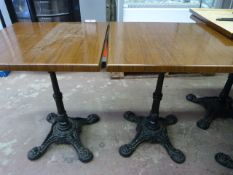 *Pair of Tables with Cast Iron Bases 24"x24"