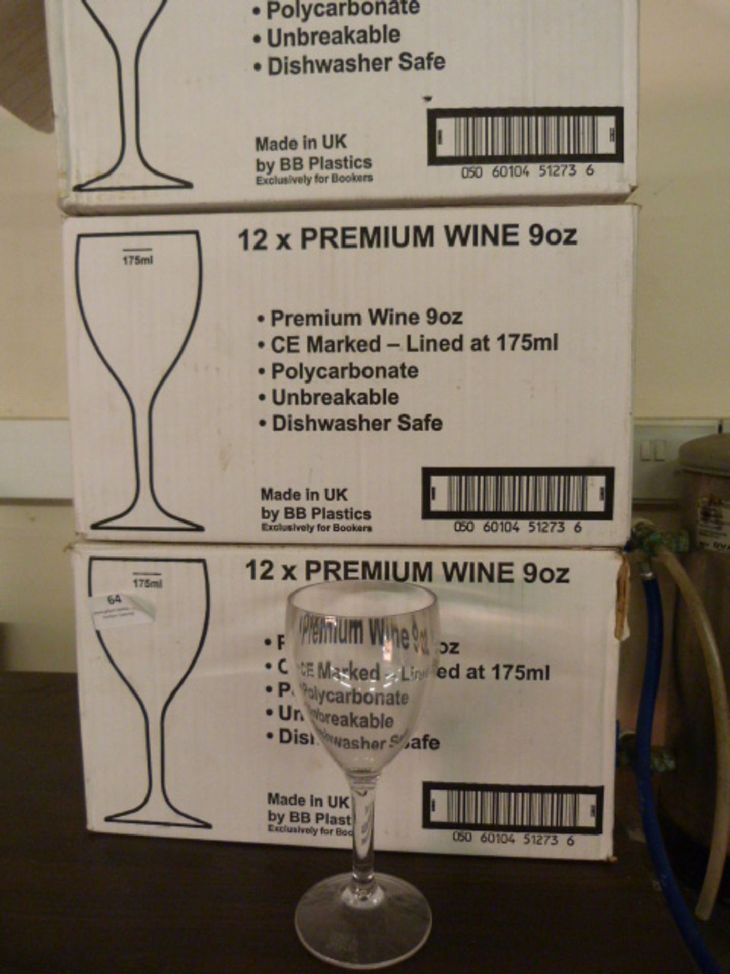 Three Boxes of 12 "Unbreakable" 9oz Wine Glasses