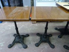 *Pair of Tables with Cast Iron Bases 24"x24"