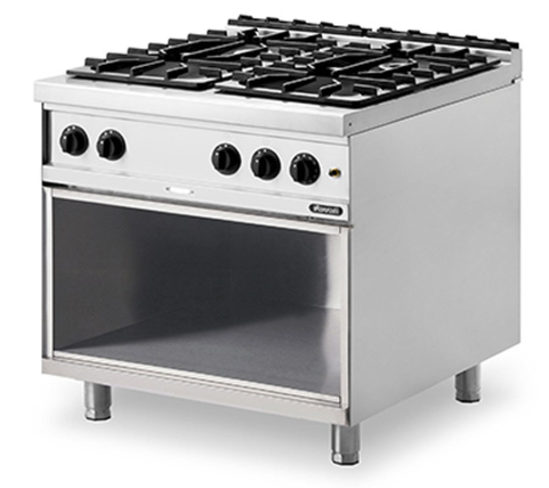 *Grandis 900 Range, gas, stand-alone or suite, (4) open burners, manual controls, cabinet base, drip