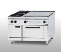 *Grandis 900 Range, gas, stand-alone or suite, (2) open burners, (1) 18mm thick hot top, cabinet bas