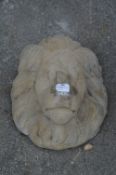 Reconstituted Limestone Lion Wall Mask