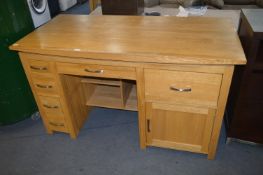 Oak Twin Pedestal Desk