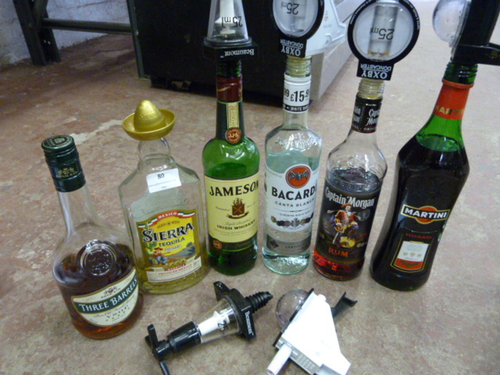 *x6 Part Used Bottles of Assorted Spirits with Opt