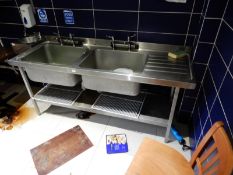 *Stainless Steel Commercial Double Bowl Sink Unit
