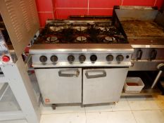 *Falcon Commercial Six Burner Gas Cooker Over Oven