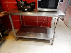 *Moffat Stainless Steel Preparation Table with Undershelf 120x70cm