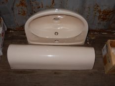 Beige Wash Hand Basin with Pedestal