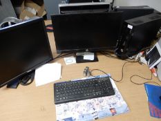 *HP Desktop Computer with Two Monitors, Keyboard &