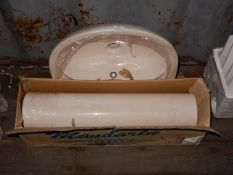 Beige Wash Hand Basin with Pedestal