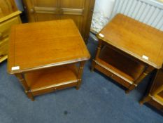 Pair of Walnut Effect Side Cabinets with Drawer