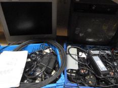 Two Monitors, Two Boxes of Security Cameras, Cable