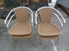 4 Chrome and Wicker Seated Chairs