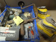 Box of Miscellaneous Tools and Hinges Including Be