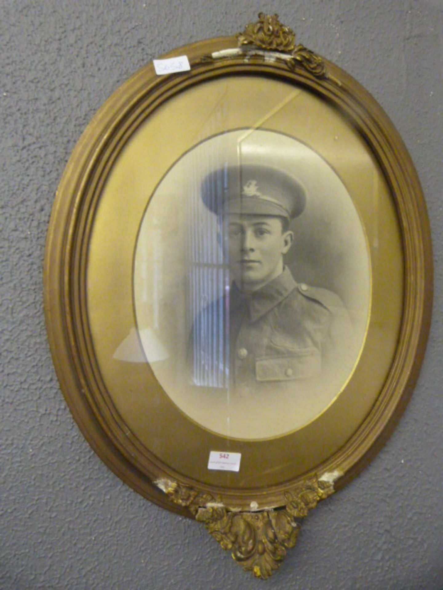 World War 1 Guilt Framed Photograph of Solider