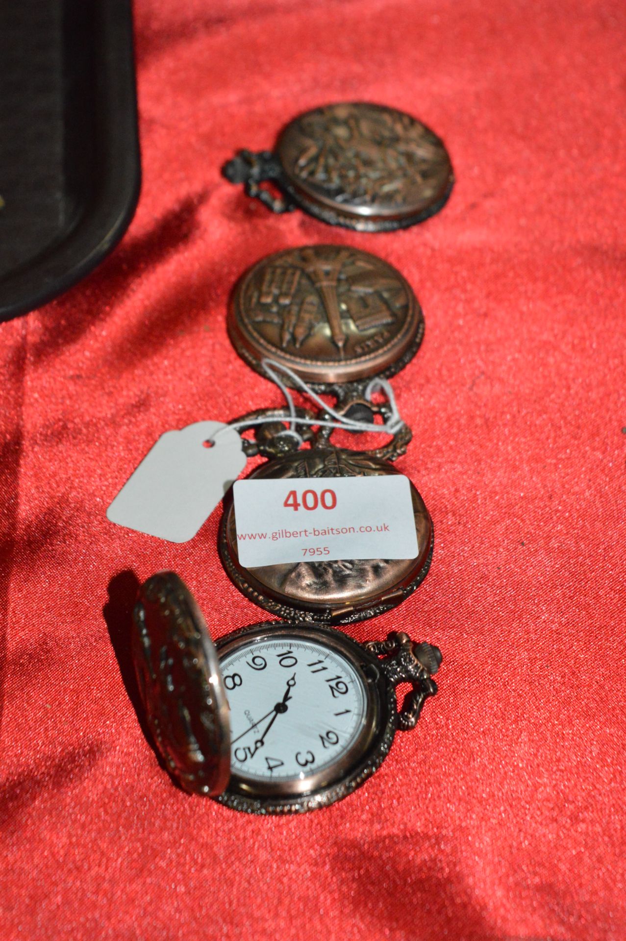 Four Bronze Effect Pocket Watches