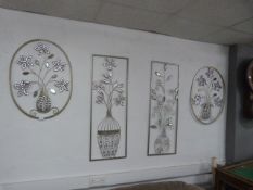 4 Decorative Metal Wall Hangings