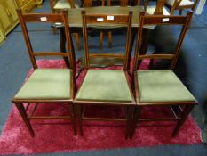 3 Edwardian Mahogany Inlaid Chairs