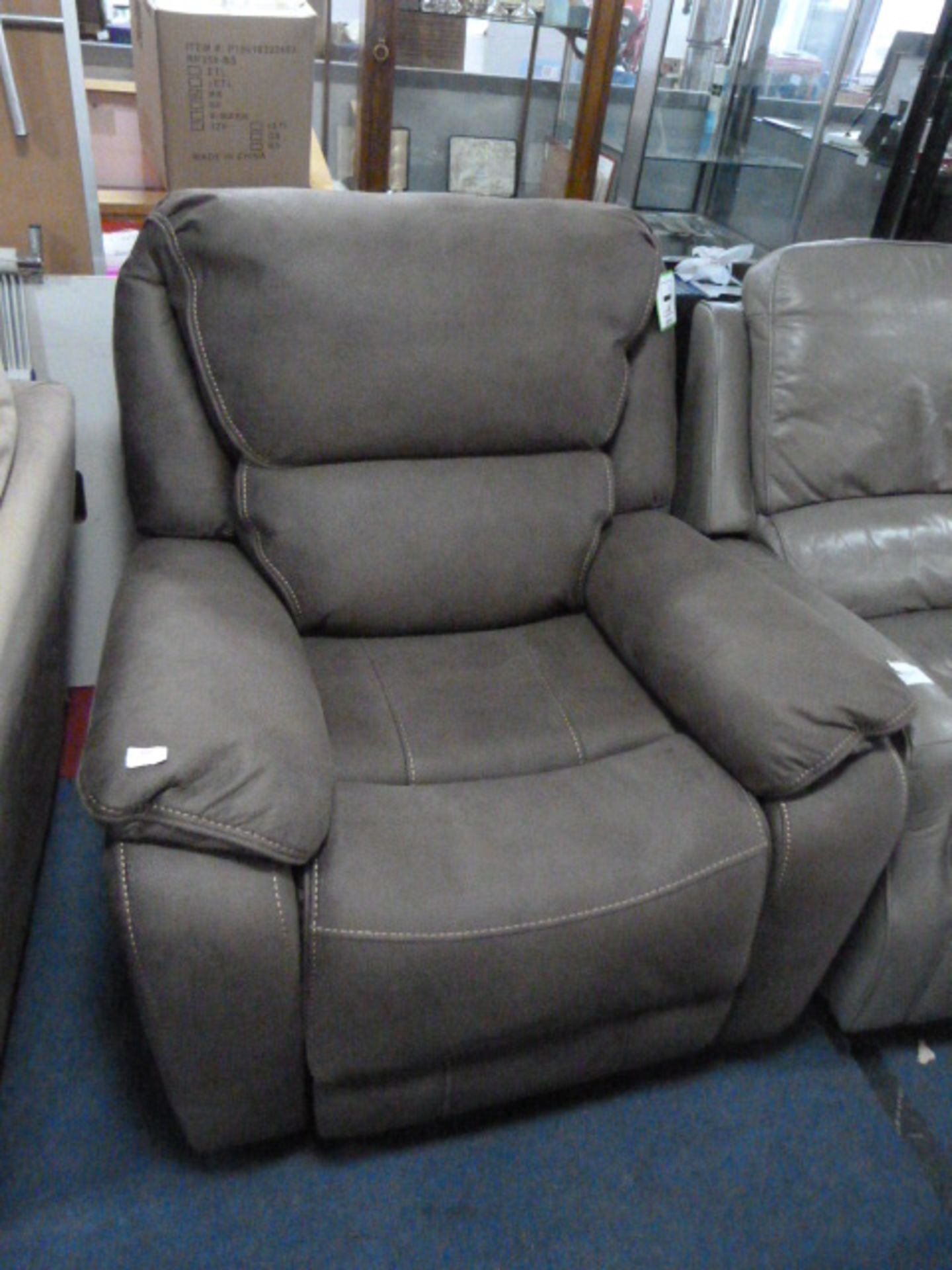 *Brown Leather Rocking Reclining Arm Chair