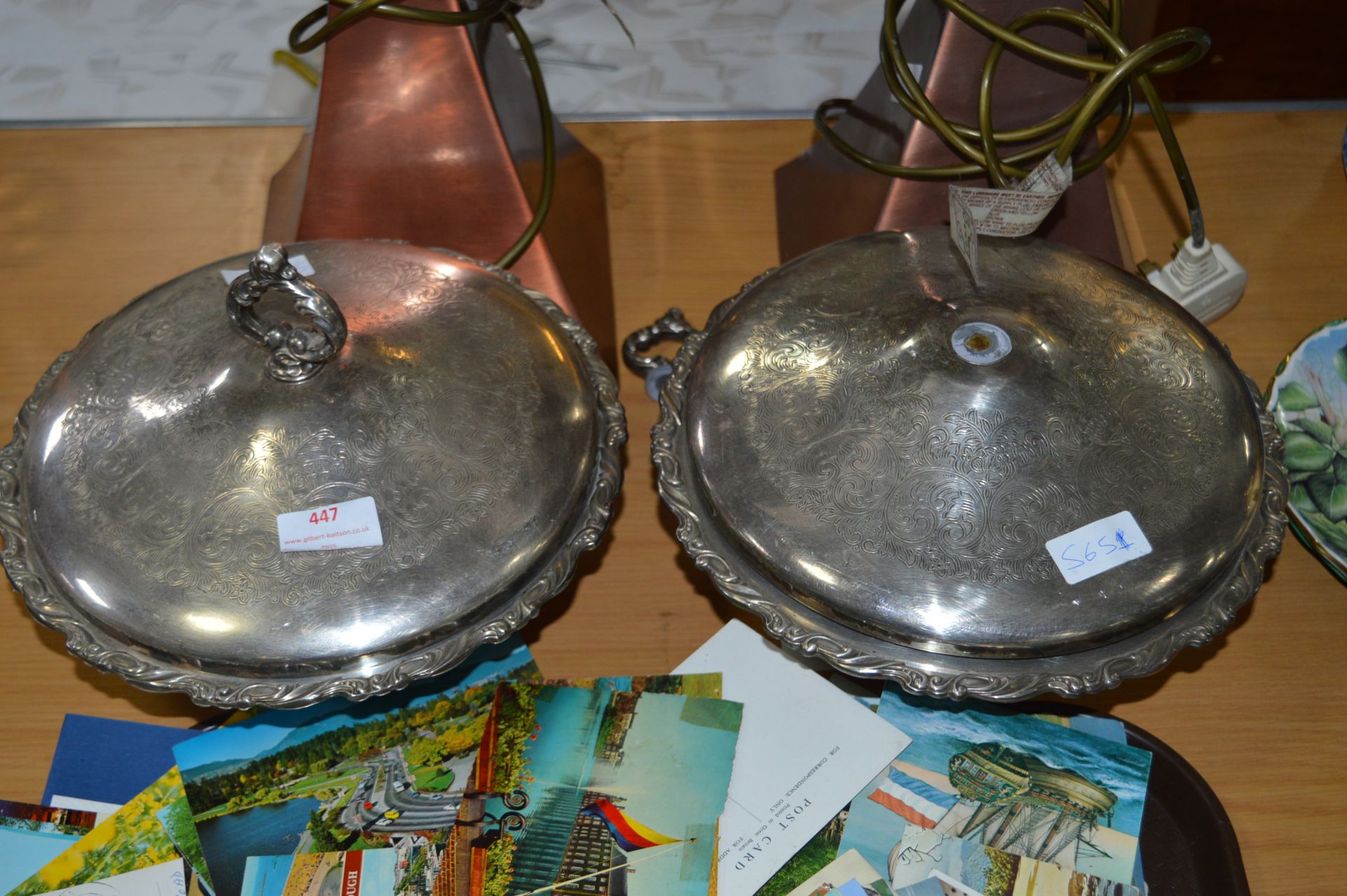 Two silver Plated Taureen's