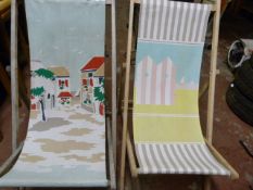 Two Canvas Deck Chairs