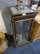 Maple and Ebonised Mirrored Display Cabinet