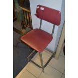 Industrial Tubular Metal Machinist Chair with Vinyl Seat & Back