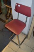Industrial Tubular Metal Machinist Chair with Vinyl Seat & Back