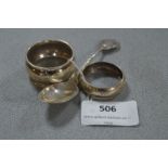 Two Silver Napkin Rings and a Teaspoon - Approx 31g