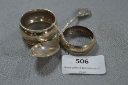 Two Silver Napkin Rings and a Teaspoon - Approx 31g