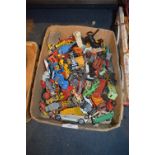 Box of Play-worn Matchbox, Lesney and Other Diecast Vehicles