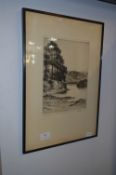 Framed Engraving Print with Artist's Signature Derwent Water
