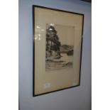 Framed Engraving Print with Artist's Signature Derwent Water