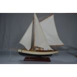 Wooden Model Sailing Boat on Stand