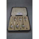 Cased Set of Six Silver Teaspoons - Sheffield 1925, Approx 64g