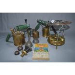 Primus Stove, Three Brass Lamps and Funnels