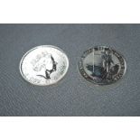 Two 1oz Fine Silver Britannia Commemorative Coins